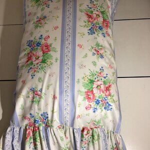 HANDMADE SHABBY CHIC COTTON PILLOW CASE WITH RUFFLE